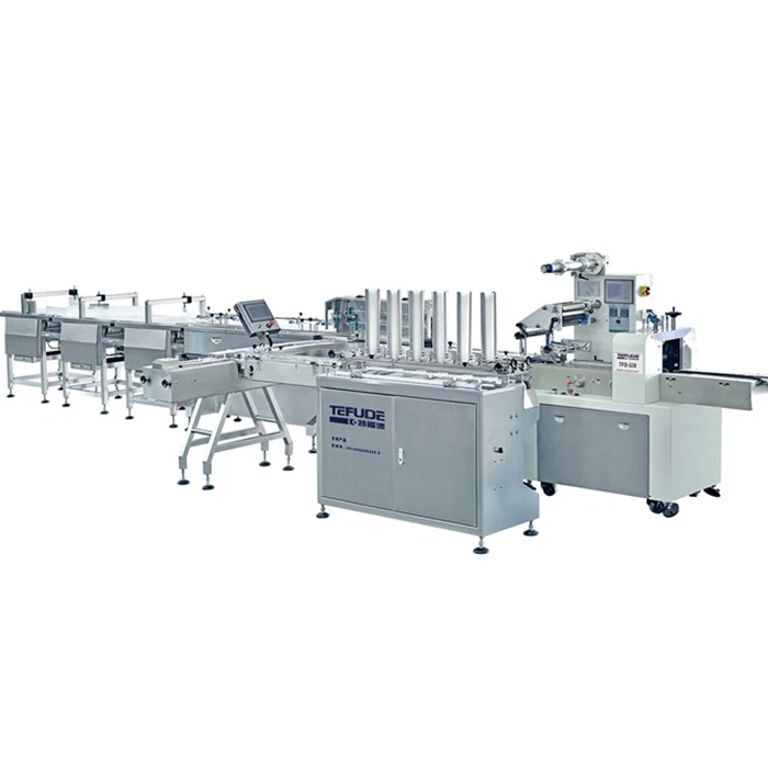 Cake Moon Cake Swiss Rolls Automatic Packing Machine System nrog Tais Yas